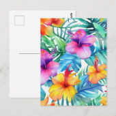 Carte Postale Bright Tropical Floral Motif sans couture (Devant / Derrière)