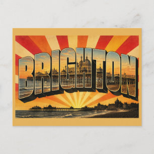 Carte Postale Brighton Angleterre Art de Voyage Vintage