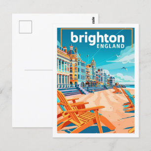 Carte Postale Brighton Angleterre Vintage célèbre Travel Place