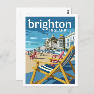 Carte Postale Brighton Angleterre Vintage célèbre Travel Place