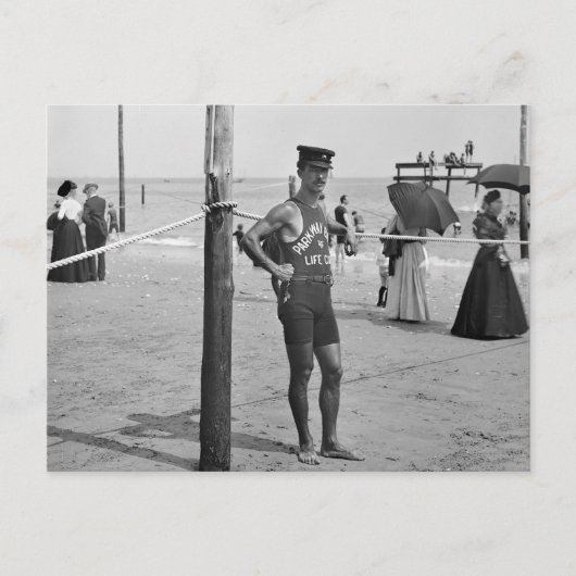 Carte Postale Brighton Beach Lifeguard, début des années 1900 (Devant)
