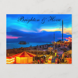 Carte Postale Brighton et Hove Beach & Sunset Digital Painting