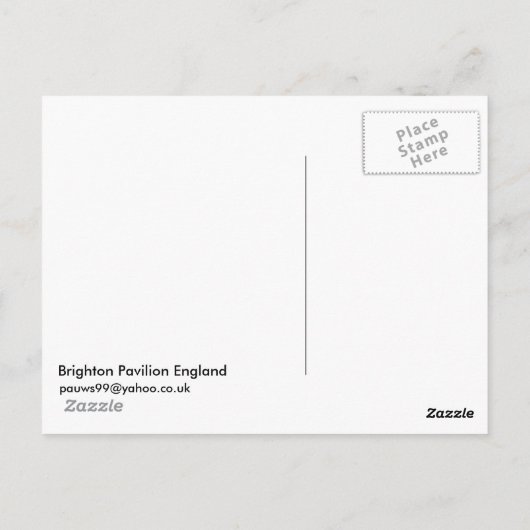 Carte Postale Brighton Pavilion Angleterre (Dos)