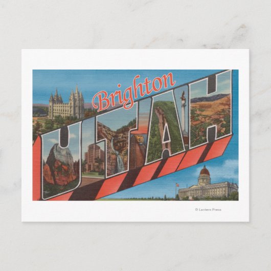 Carte Postale Brighton, Utah - Scènes de grandes lettres (Devant)