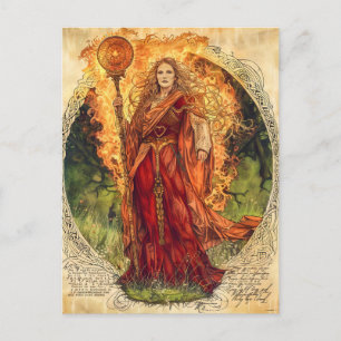 Carte Postale Brigid Déesse celtique du feu et de la guérison