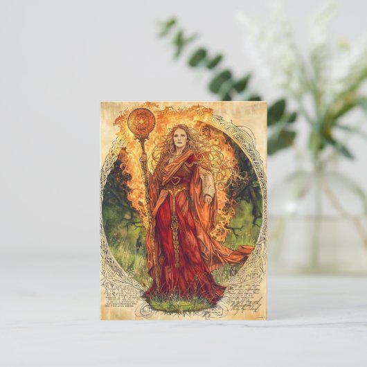 Carte Postale Brigide déesse celte du feu et guérison (Debout devant)