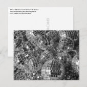 Carte Postale Brillant Boule Disco Ornements noir et blanc Photo (Devant / Derrière)