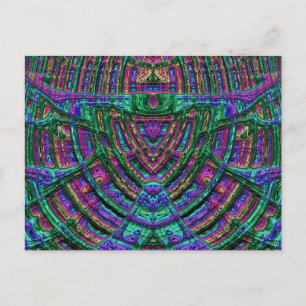 Carte postale brillante 3D Vert Bleu Violet Zany