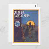 Carte Postale Brille Sur, Couverture De La Lune De Récolte (Devant / Derrière)