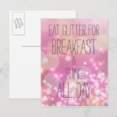 Carte Postale Brille toute la journée - Citation d'amitié rose é (Devant / Derrière)
