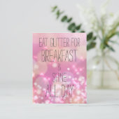 Carte Postale Brille toute la journée - Citation d'amitié rose é (Debout devant)