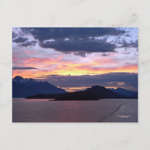 Carte Postale Brilliant Pink Inside Passage Sunset Postcard