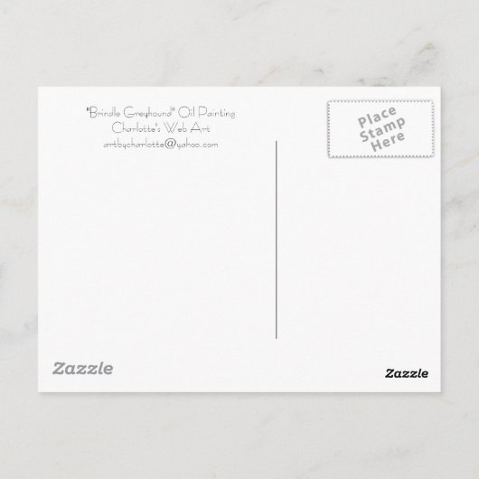 Carte postale "Brindle Greyhound" (Dos)