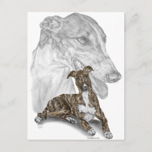 Carte Postale Brindle Greyhound Chig Art