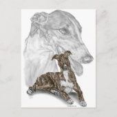 Carte Postale Brindle Greyhound Chig Art (Devant)