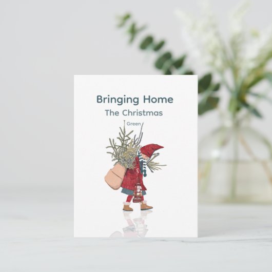 Carte Postale Bringing Home the Christmas Tree (Debout devant)