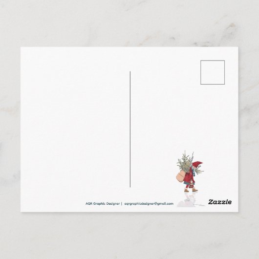 Carte Postale Bringing Home the Christmas Tree (Dos)