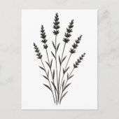 Carte Postale Brins de Lavande – Conception Botanique Minimalist (Devant)