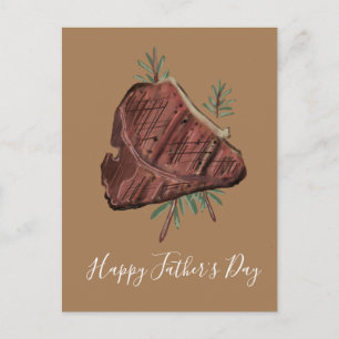 Carte Postale Brins de romarin pour steak d'os de la Fête des Pè