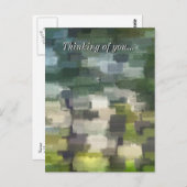 Carte Postale Brique Résumé Été Vert Pensée Pour Toi (Devant / Derrière)