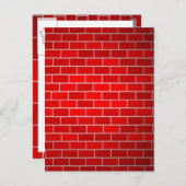Carte Postale Brique rouge avec Arrière - plan Spotlight (Devant / Derrière)