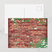 Carte Postale Brique Rustique Avec Fleur (Devant / Derrière)