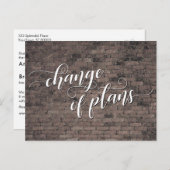 Carte Postale Briques Brown Changement de plans Reporté Mariage (Devant / Derrière)