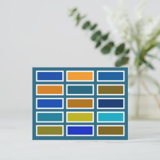 Carte Postale Briques de couleur (bleu/moutarde)