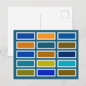 Carte Postale Briques de couleur (bleu/moutarde) (Devant / Derrière)