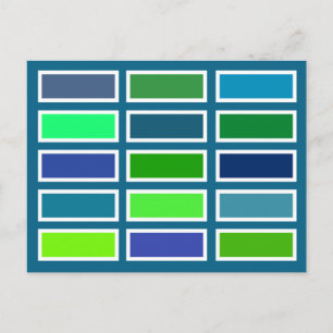 Carte Postale Briques de couleur (bleu/vert)