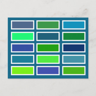 Carte Postale Briques de couleur (bleu/vert)