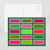 Carte Postale Briques de couleur (rose/vert) (Devant / Derrière)