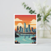 Carte Postale Brisbane Australie Art illustration de voyage vint (Debout devant)