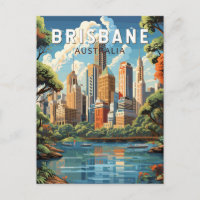 Brisbane Australie Travel Art Vintage