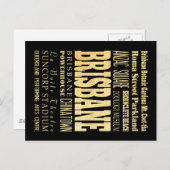 Carte Postale Brisbane City Australie Typographie Art (Devant / Derrière)