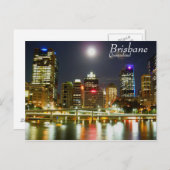 Carte Postale Brisbane la nuit (Devant / Derrière)