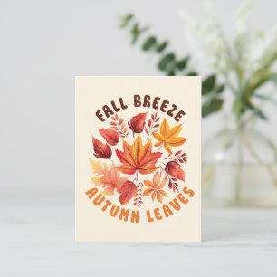 Carte Postale Brise D'Automne, Feuilles D'Automne - Charbon D'Au