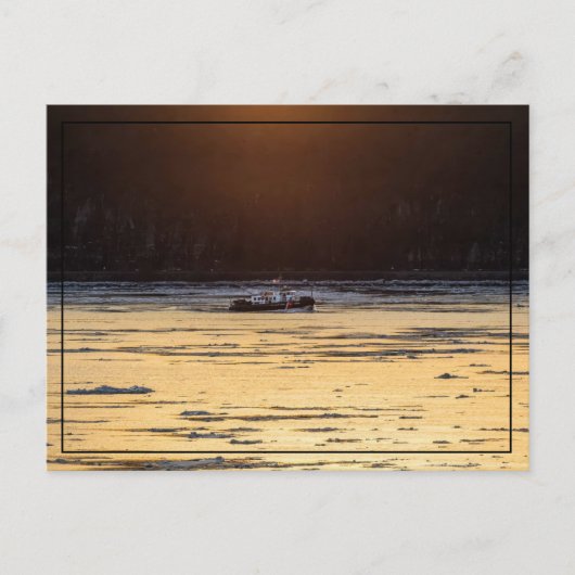 Carte Postale Brise-glace au coucher du soleil (Devant)