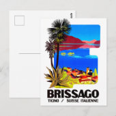 Carte Postale Brissago, Tessin, Suisse. Village et lac (Devant / Derrière)