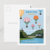 Carte Postale Bristol England festival de ballons (Devant / Derrière)