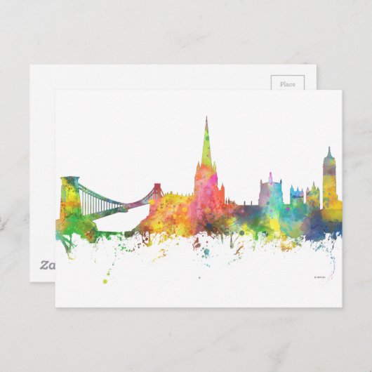 CARTE POSTALE BRISTOL, UK SKYLINE (Devant / Derrière)