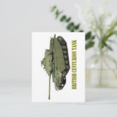 CARTE POSTALE BRITISH CENTURION TANK (Debout devant)