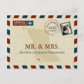 Carte Postale British Columbia Airmail | Remerciements pour mari (Devant)