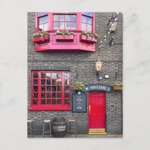 Carte Postale British fish and chips, London UK Postcard