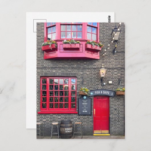 Carte Postale British fish and chips, London UK Postcard (Devant / Derrière)