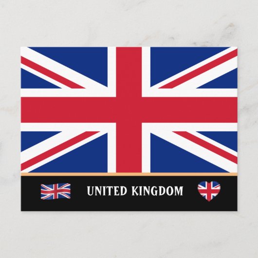 Carte Postale British Flag & Voyage en anglais / Royaume-Uni (Devant)