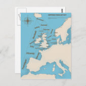 Carte Postale British Isles Expédition Prévision en couleur (Devant / Derrière)