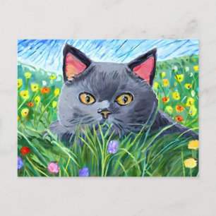 Carte Postale British Shorthair Cat Art