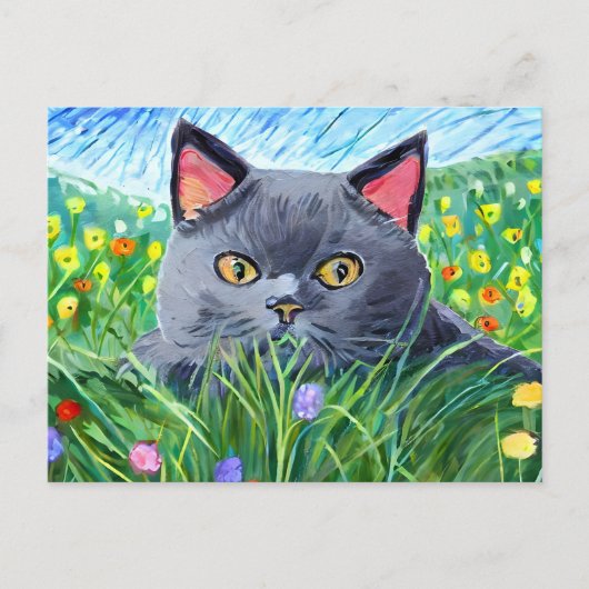 Carte Postale British Shorthair Cat Art (Devant)