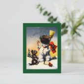 Carte Postale British Snowman et Scotty Dog Cheerio ! (Debout devant)